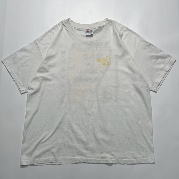 90's Hanes ヘインズ USA製 アメリカ製 ビンテージTシャツ XL 白 両面プリント シングルステッチ HTK6558