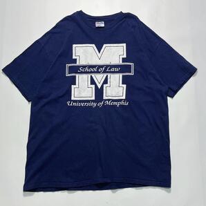90's Hanes ヘインズ USA製 アメリカ製 ビンテージTシャツ 2XL 紺 ネイビー カレッジ シングルステッチ HTK6613