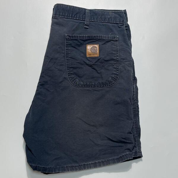 Carhartt カーハート ダークネイビー ショートパンツ W40 フェード ビッグサイズ HTK6632