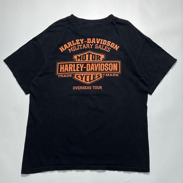 HARLEY DAVIDSON ハーレーダビッドソン ブラック ハーレーTシャツ L バーアンドシールド HTK6676