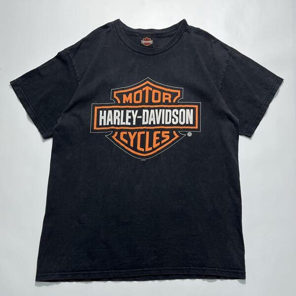 HARLEY DAVIDSON ハーレーダビッドソン ブラック ハーレーTシャツ L 両面バーアンドシールドロゴ HTK6707