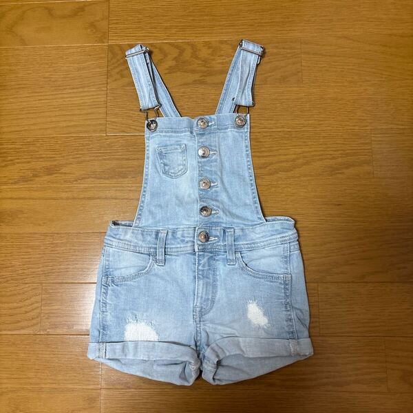 H&M エイチアンドエム ダメージ加工 デニムサロペット オーバーオール 110