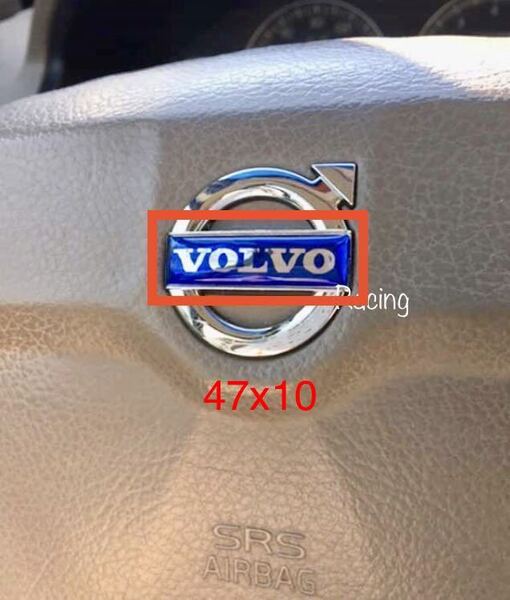 ボルボ 47mm x 10mm ハンドル バッヂ 青 ブルー エンブレムステッカー ステアリング ホイール エンブレム バッヂ xc60 v70 xc70 s80