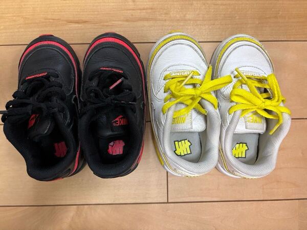 送料無料 中古 Nike UNDEFEATED NIKE AIR MAX 90 BLACK RED White Yellow TD 14cm ナイキ エアマックス アンディフィーテッド キッズ