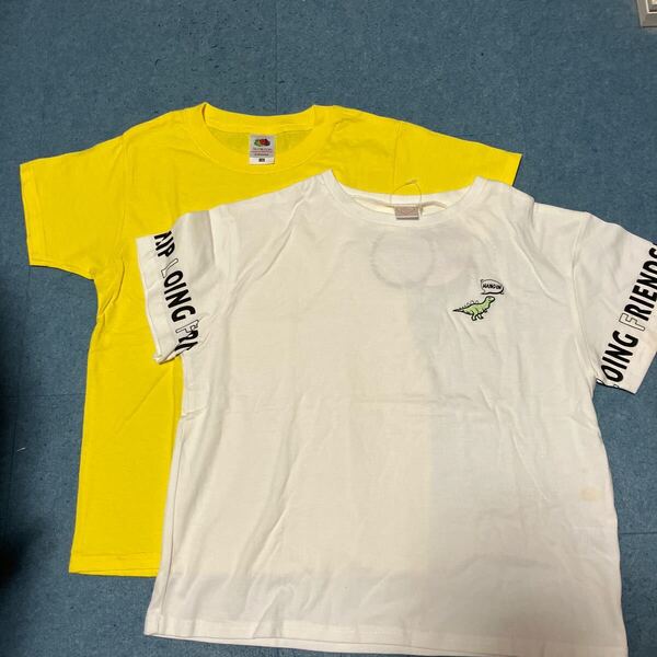 新品 半袖 Tシャツ2枚 綿100% 140㎝ シミあり