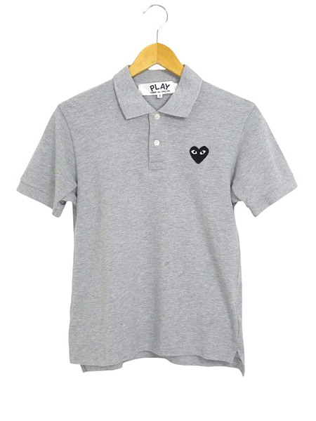 プレイ コムデギャルソン PLAY COMME des GARCONS ポロシャツ 半袖 ハート ワッペン AZ-T08 AD2008 グレー size S