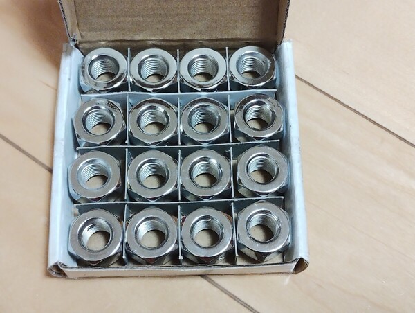 匿名配送☆貫通ホイールナット 16個セット M12×P1.5 21HEX 60度テーパー スチールナット