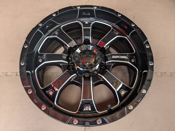 送料無料 MKW MK-46 M/L+ 17X8J (+10) PCD139.7 6穴 ミルドブラック 1本