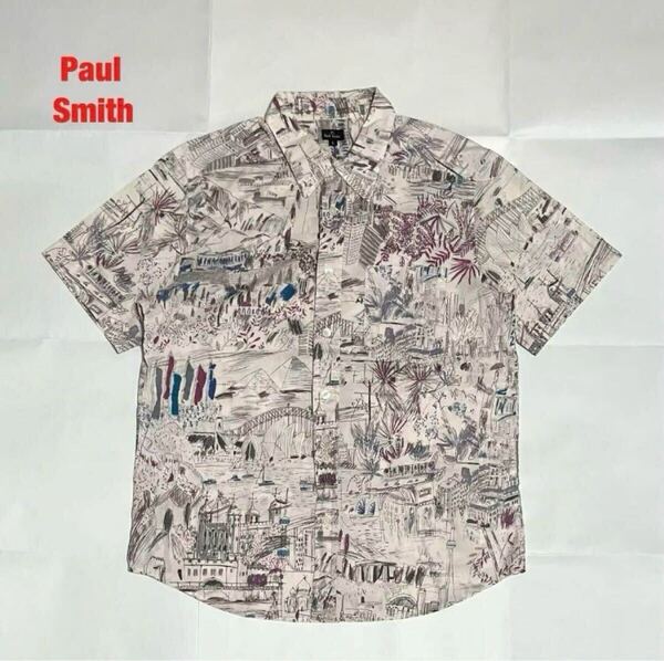 【人気】Paul Smith ポールスミス GLOBAL SKETCHBOOK PRINT SS SHIRT 総柄シャツ ハンドドローイング ユニセックス 153604 863N