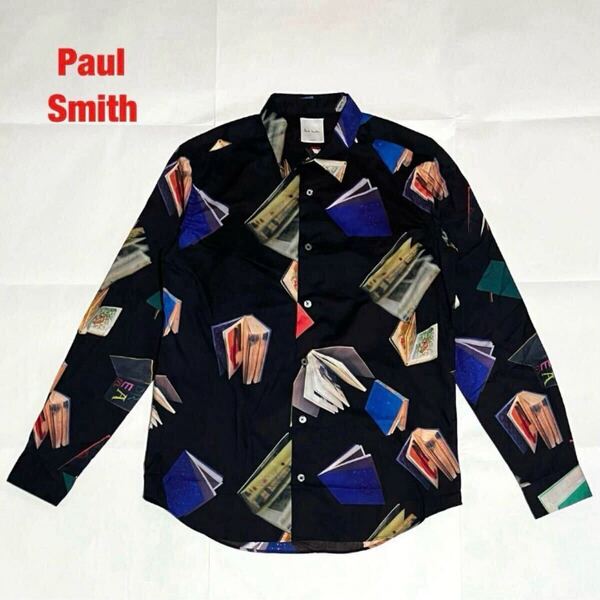 【人気】Paul Smith ポールスミス FALLING BOOKS PRINT SHIRT 総柄シャツ ブック柄 ユニセックス 定価24,200円 283319 006LN
