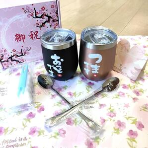 夫婦タンブラー&夫婦スプーンギフトBOXセット 保温保冷 専用タンブラーブラシ付