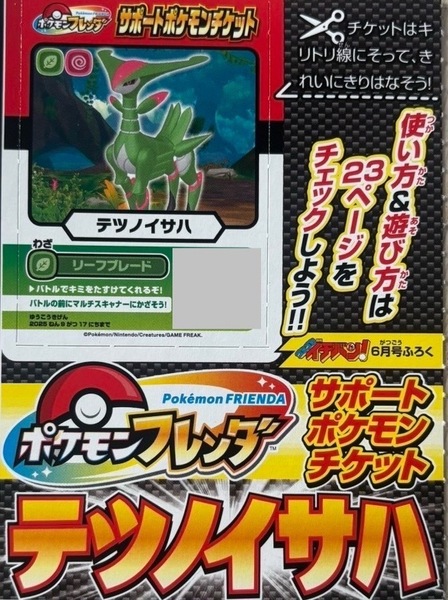 コロコロイチバン 6月号付録 ポケモンフレンダ サポートポケモンチケット テツノイサハ