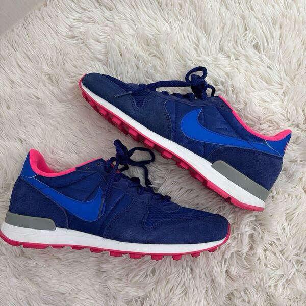 NIKEナイキ★インターナショナリスト ★25cm★青ブルーピンク★ランニングジョギングウォーキングフィットネス