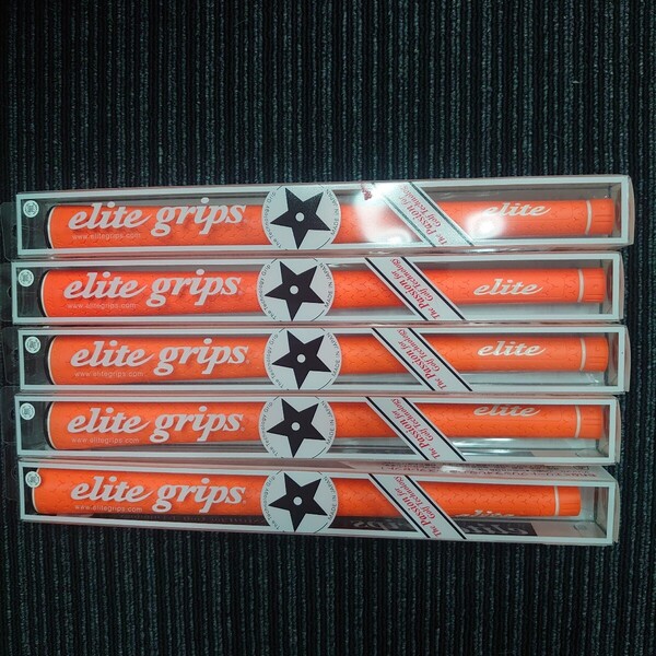 国内正規品◆エリートグリップ◆ Y360S tar◆Elite grips◆WOワイルドオレンジ◆バックライン無し◆Y360S◆5本セット!