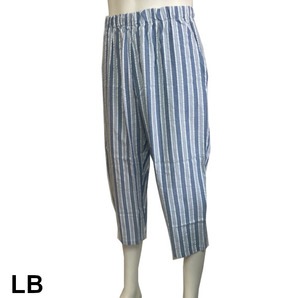 即決新品 メンズ 7分パンツ くつろぎホームパンツ ライトブルー LB 綿100% 送料無料