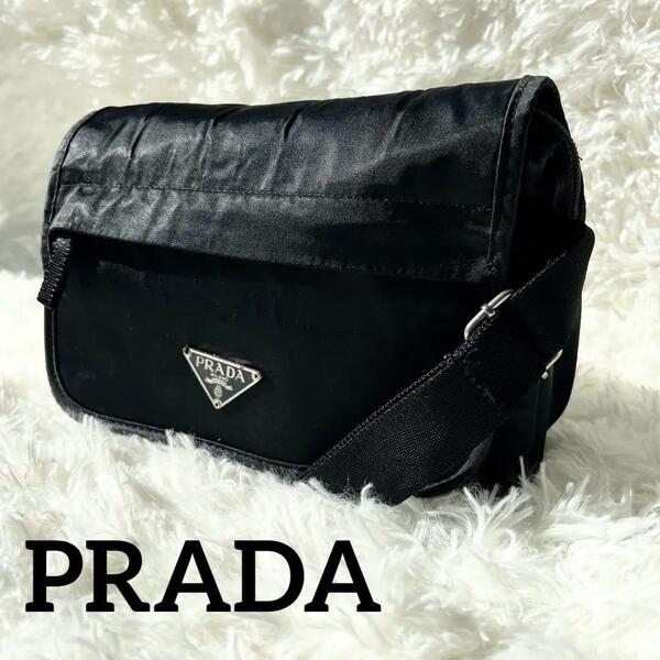PRADA プラダ ナイロン ポコノ ショルダーバッグ ブラック デート 多収納 ワンショルダー お出かけ 三角ロゴ