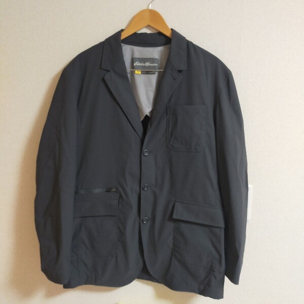 Eddie Bauer エディーバウアー TRAVEX ストレッチ ナイロンテーラードジャケット L グレー
