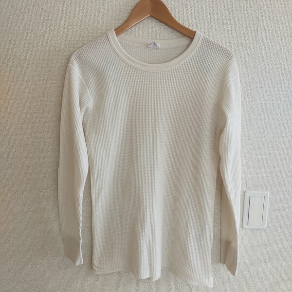 JEMORGAN LONG JOHNS ジェイイーモーガン 長袖 ワッフルカットソー サーマルTシャツ 薄手 L アイボリー系ホワイト(白)