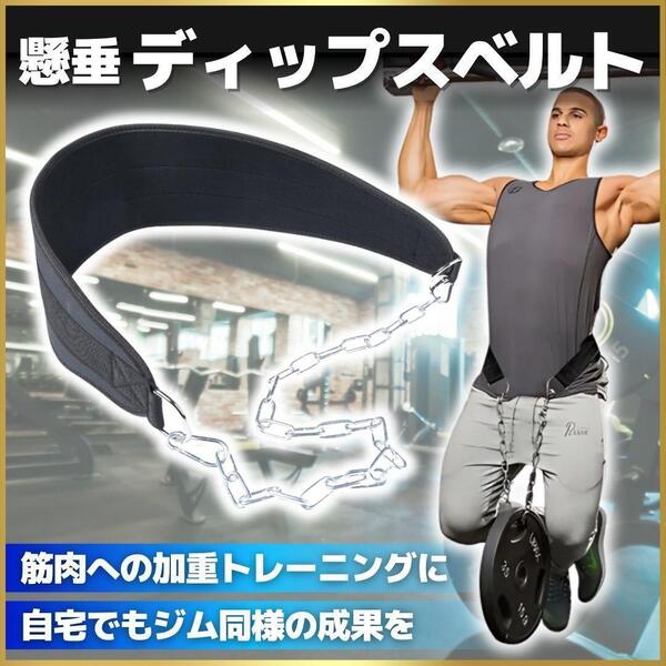 懸垂 ディプスベルト 自重トレーニング ディッピング 筋トレ ジム チンニング ブラック 加重 荷重 おもり ディップス スクワット 重り 筋肉