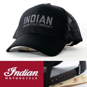 メッシュキャップ 帽子 インディアンモーターサイクル Indian Motorcycle Chain Stitch Embroidery Cap ブラック 2833313 USA