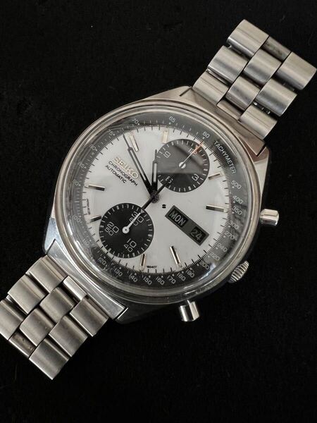 極美品 セイコー SEIKO 6138-8021 スピードタイマー パンダ 超稀少モデル 可動品 純正ベルトフルコマ 6138-8020