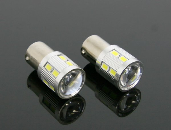 12V 24V 対応 5630SMD S25 シングル ピン角180° LED バルブ 2個セット ホワイト 白 BA15S / 46-16x2 NG*