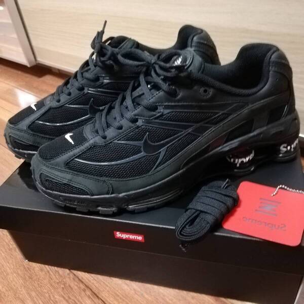 ★NIKE ナイキ/シュプリーム×ナイキ ショックスライド2 コラボ/Supreme SHOX RIDE 2/ 27.5cm BLK/ スニーカー/DN1615 001★25