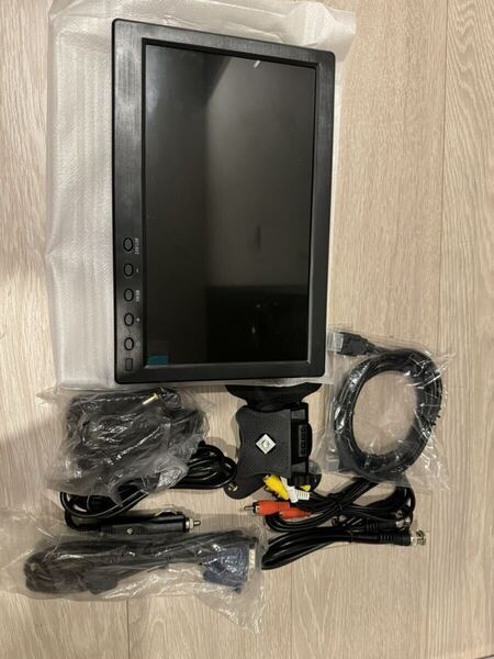 10.1インチ液晶小型モニター 1024X600解像度 DC12V車載ディスプレイ VGA HDMI BNC AV 入力