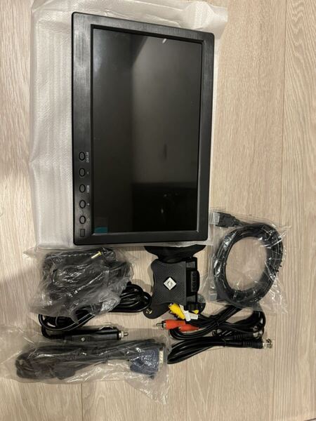 10.1インチ液晶小型モニター 1024X600解像度 DC12V車載ディスプレイ VGA HDMI BNC AV 入力
