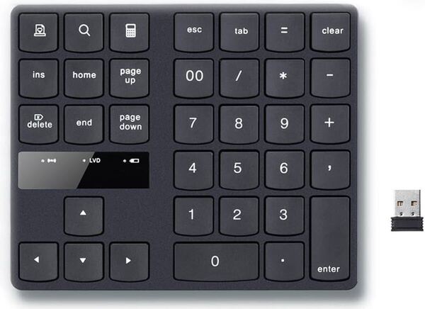 テンキー 2.4 G無線 テンキー マルチペアリング 数字キーボード 金属構造 numlock連動 3台まで接続可能 Type-C充電式