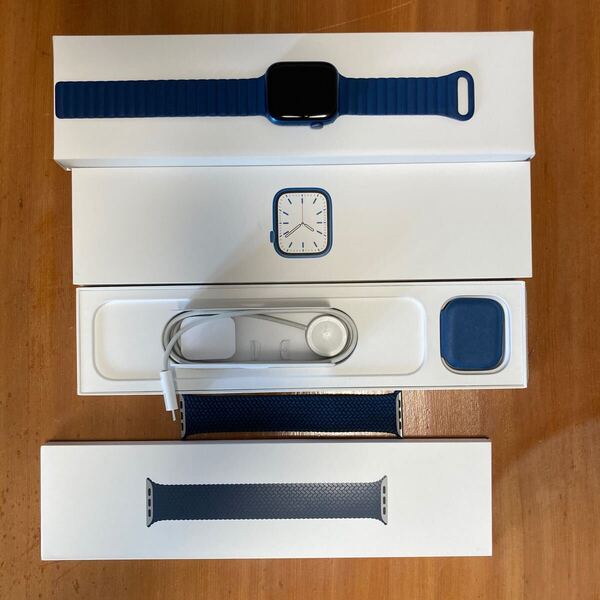 【カスタマイズ品】Apple Watch Series 7 GPS 45mm MKNR3J/A (本体) +スポーツループバンド/apple アップル ウォッチ 本体 送料込み