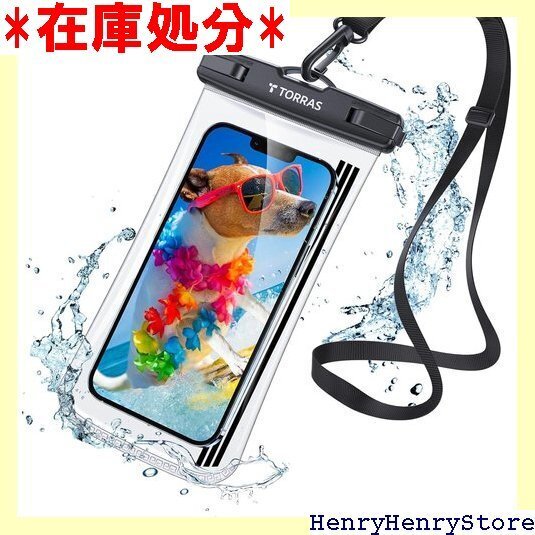 破れない安心感 TORRAS スマホ 防水ケース 防水 インチ 海 水中 温泉 風呂 キッチン プール ブラック 302