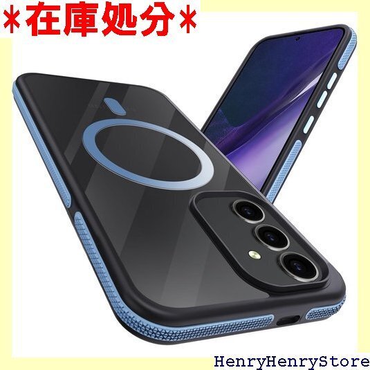 coiwantung Galaxy S25 MagSa 充電対応 半透明 滑り止めエッジ 薄型 落下保護 ブルー 2607