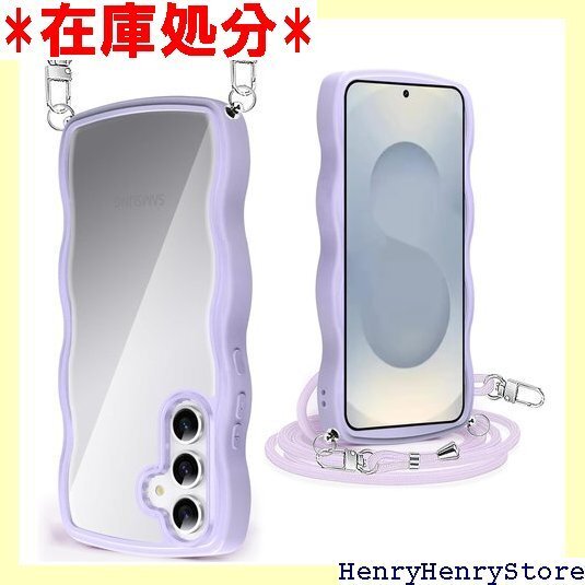 Galaxy S25 ケース クリア ショルダー SC 肩掛け 薄型 軽量 TPU ワイヤレス充電対応 パープル 2631