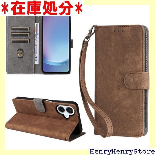 For Samsung Galaxy A25 5G ケ 指紋防止 マグネッ式カード収納 スタンド機能 ブラウン 2730