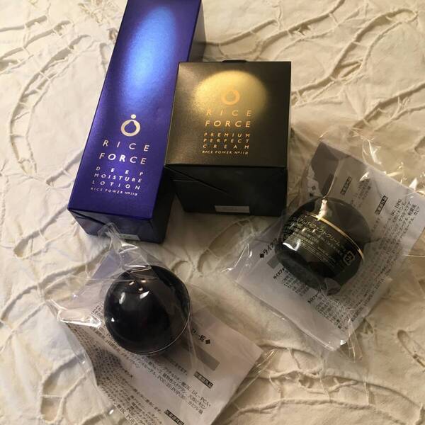 ライスフォース ディープモイスチュアローション 120mL + クリーム15g / プレミアムパーフェクトクリーム 30g + クリーム 15g 新品未開封