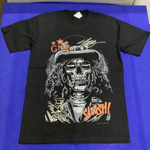 SR13B1 ガンズアンドローゼズ スラッシュ バンドTシャツ Lサイズ 18 GUNS N’ ROSES SLASH ロックTシャツ 黒