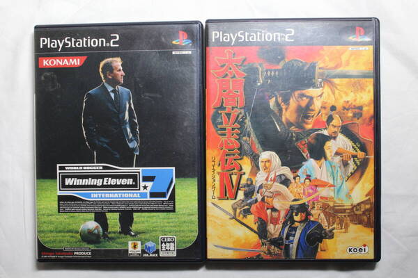 プレステ2 ソフト (2品セット) Winning Eleven/太閤立志伝Ⅳ (USED) 作動確認済み