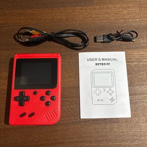 【新品】携帯型ゲーム機(赤)400ゲーム内蔵 USB充電式 TV接続可 箱なし