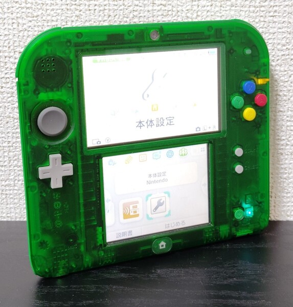 ■ポケットモンスター 緑 限定版■ニンテンドー 2DS■動作確認済み ACアダプタ付き クリアグリーン 任天堂 ポケモン