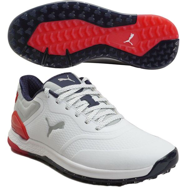 新品正規品 プーマ PUMA ゴルフシューズ プロアダプト アルファキャット 2.0 メンズ 29.5cm プーマ ホワイト×レッド 送料無料 高機能