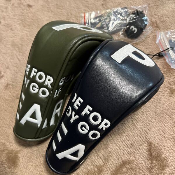 新品正規品 パーリーゲイツ ユーティリティ ヘッドカバー 2個セット カーキ ネイビー 高品質 送料無料 UT PEARLYGATES