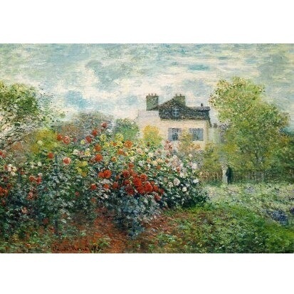 アルジャントゥイユの画家の庭 クロード モネ ポストカード スイス 製 グリーティングカード 絵はがき パタミン 名画 ダリア