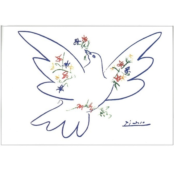 パブロ ピカソ 平和の鳩 Pablo Picasso ポストカード スイス 製 グリーティングカード 絵はがき パタミン ハト 鳥 小物 雑貨