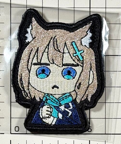 国内未発売 サークル正規品 ブルーアーカイブ シロコ 刺繍ベルクロ ワッペン 黒フチ ■ ブルアカ パッチ サバゲー