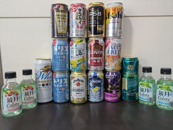 ビール・チューハイ・ハイボール等 いろいろ18本セット 一番搾り/エビス/PSB/スーパードライ/ジムビーム/トリス/鏡月 他
