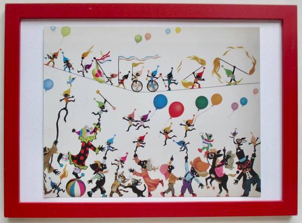 藤城清治 「たくさんのこびとくんといっしょ」 印刷物 画集画 A4新品額入り