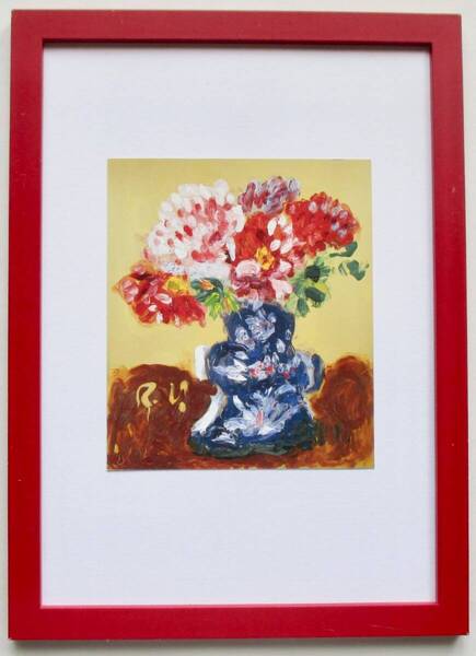 梅原龍三郎「牡丹」 印刷物 画集画 A4新品額入り