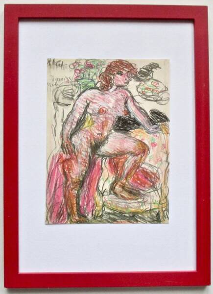 梅原龍三郎「赤毛の裸婦」 印刷物 画集画 A4新品額入り