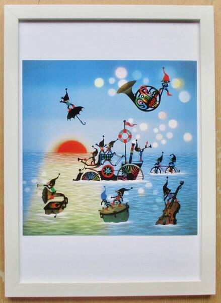 藤城清治 「こびとの旅立ち」 印刷物 画集画 A4新品額入り